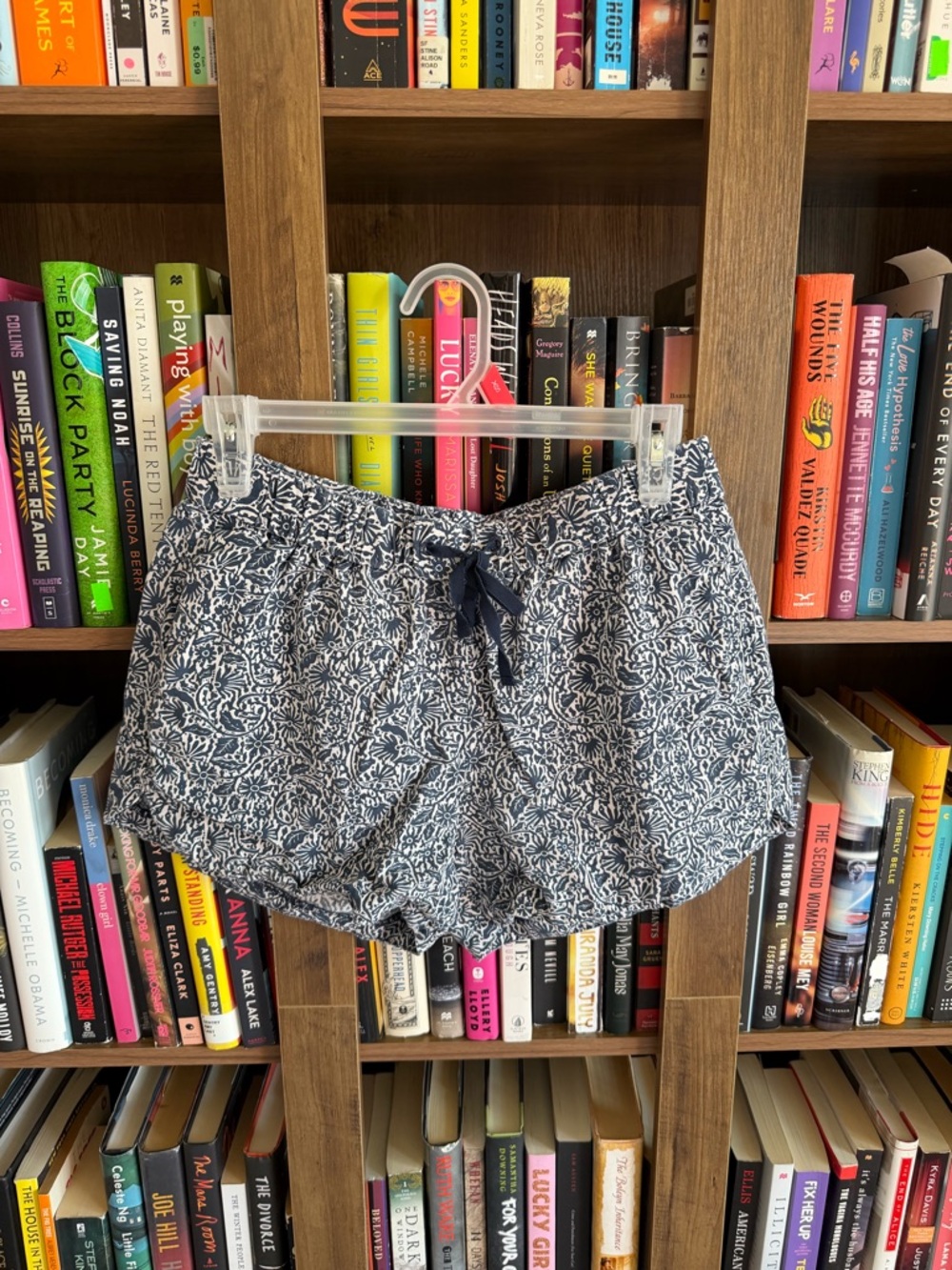Madewell Navy White Floral Drawstring Soft Shorts